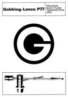 Lenco P-77 - Owners Manual 